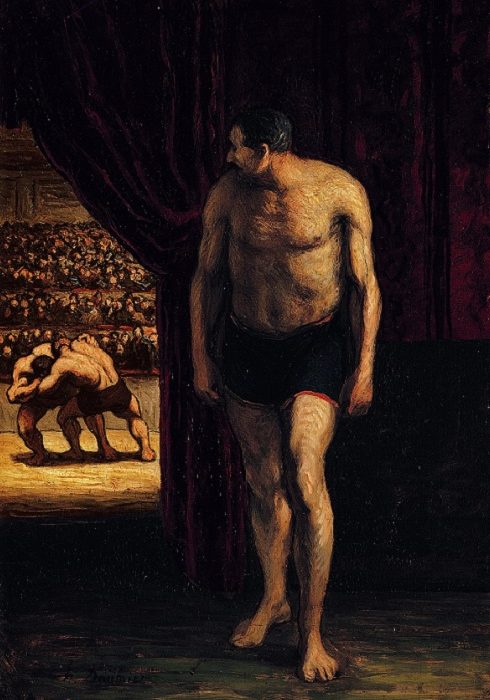 The Wrestler, vintage artwork by Honore Daumier, A3 (16x12") Poster Print