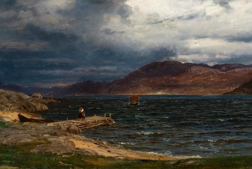 Wind Gust, vintage artwork by Amaldus Clarin Nielsen, 12x8" (A4) Poster