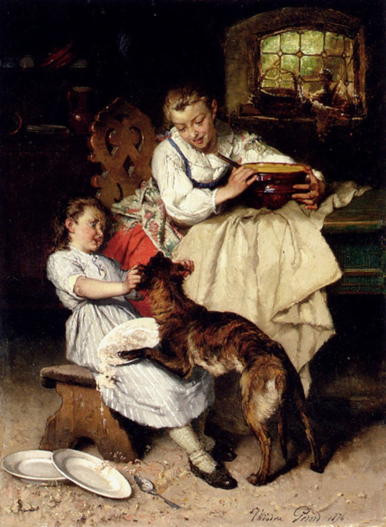 The Unexpected Guest, vintage artwork by Theodore Gerard, 12x8" (A4) Poster