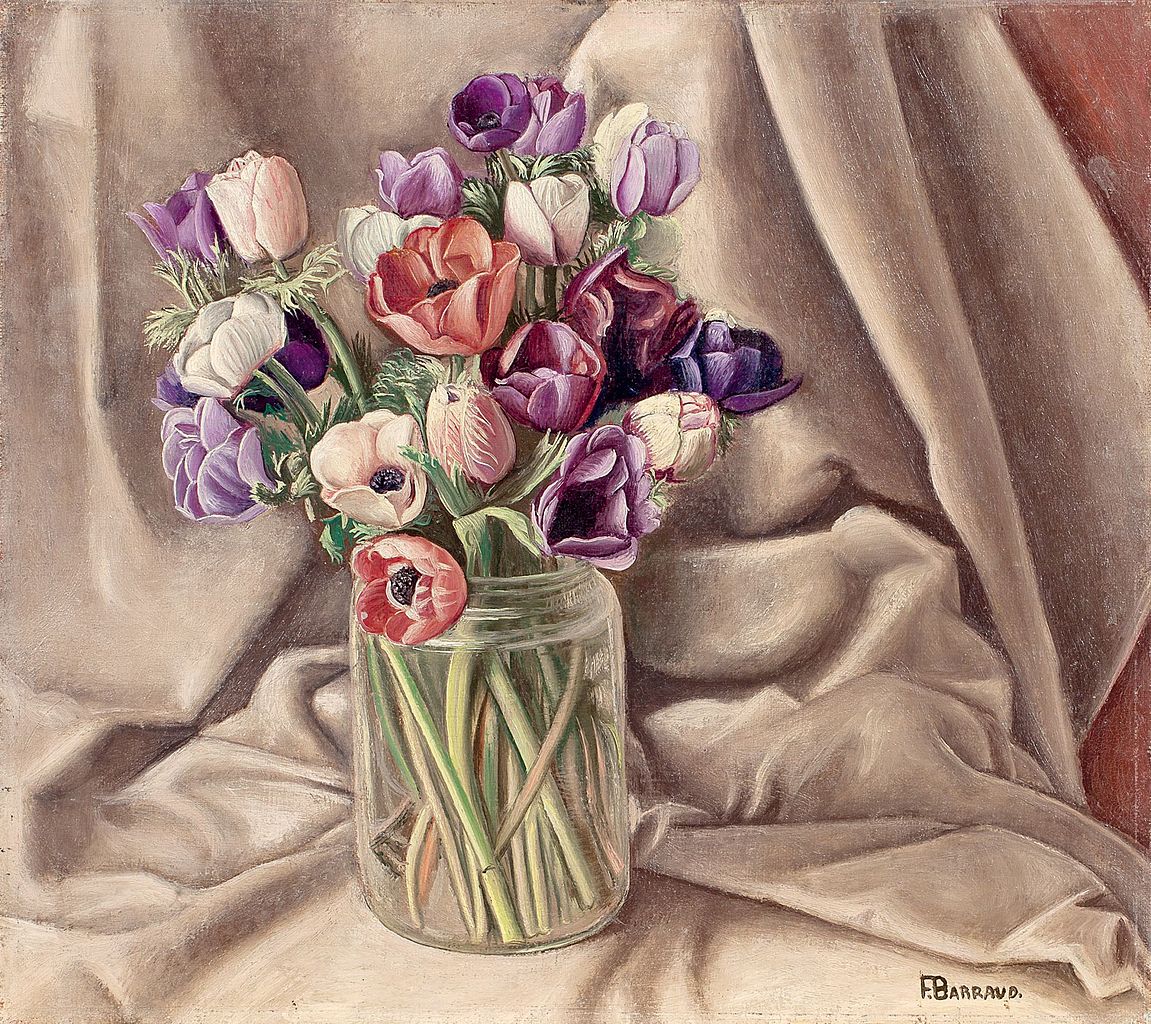 The Bouquet of Anemones by François-Emile Barraud,16x12(A3) Poster