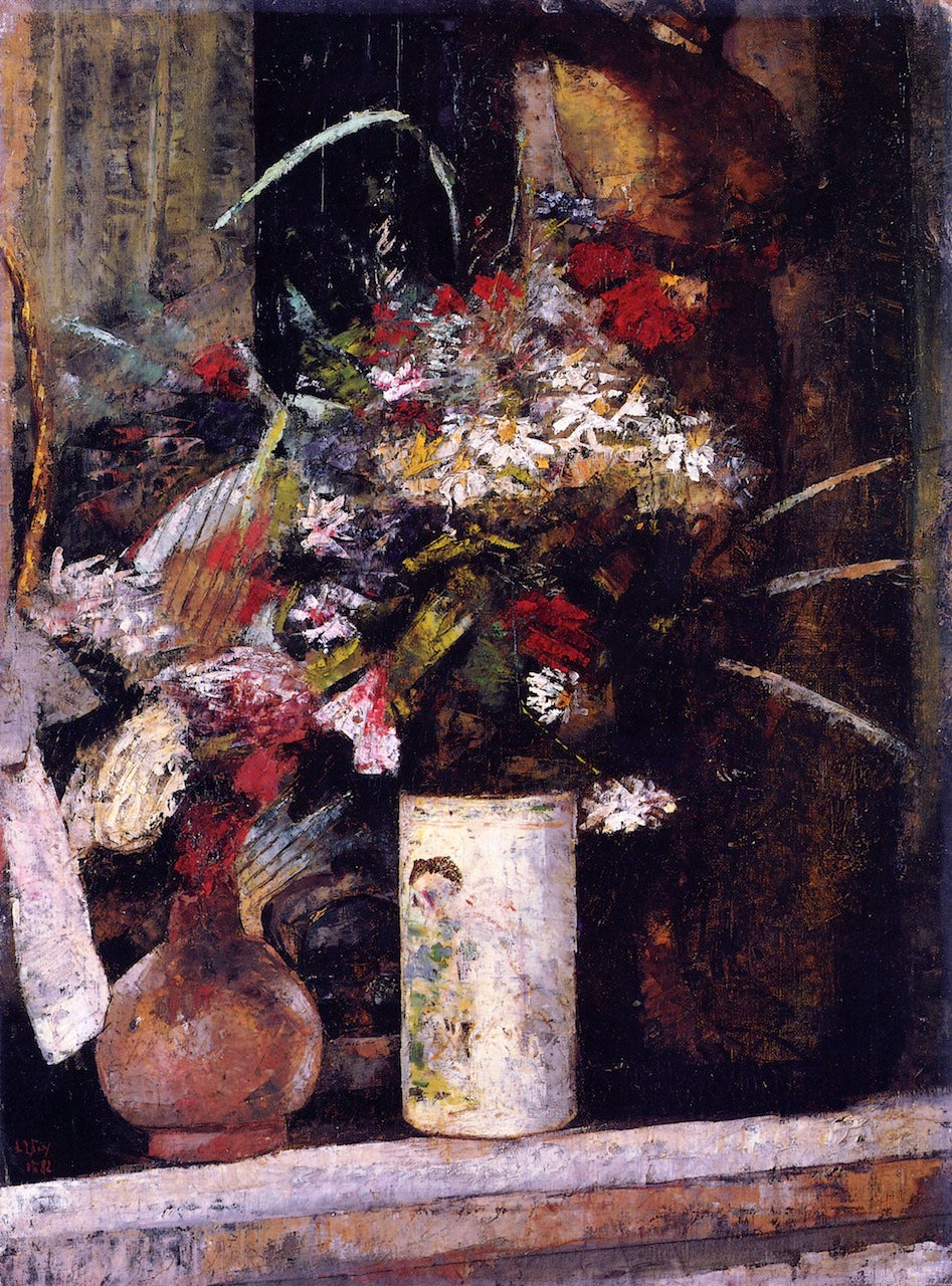 Flowers on the Mantel by Lesser Ury,A3(16x12")Poster