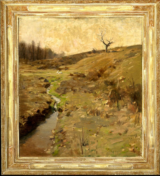 The Lone Tree, vintage artwork by William Langson Lathrop, 12x8" (A4) Poster