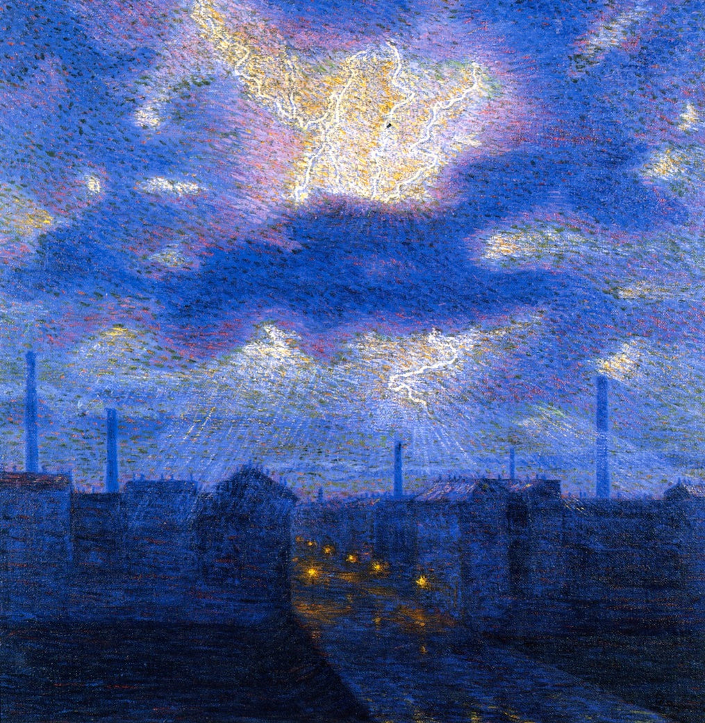 Flashes, vintage artwork by Luigi Russolo, 12x8" (A4) Poster