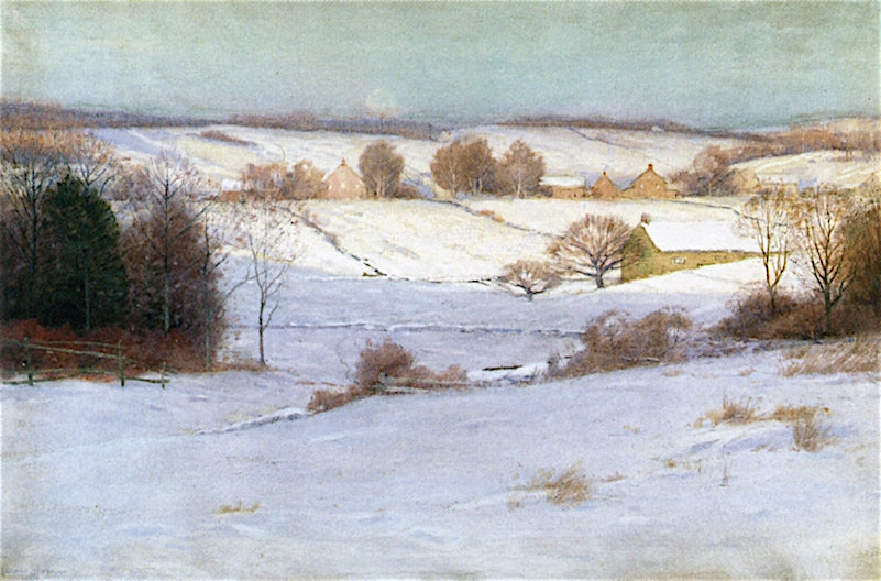 Riverside, Connecticut in Winter by Leonard Ochtman,A3(16x12")Poster