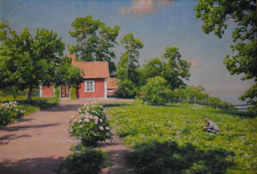 Carl Krouthen's cottage at Ekangen by Johan Krouthen,A3(16x12")Poster