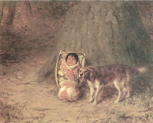 Border Land, vintage artwork by Grace Carpenter Hudson, 12x8" (A4) Poster