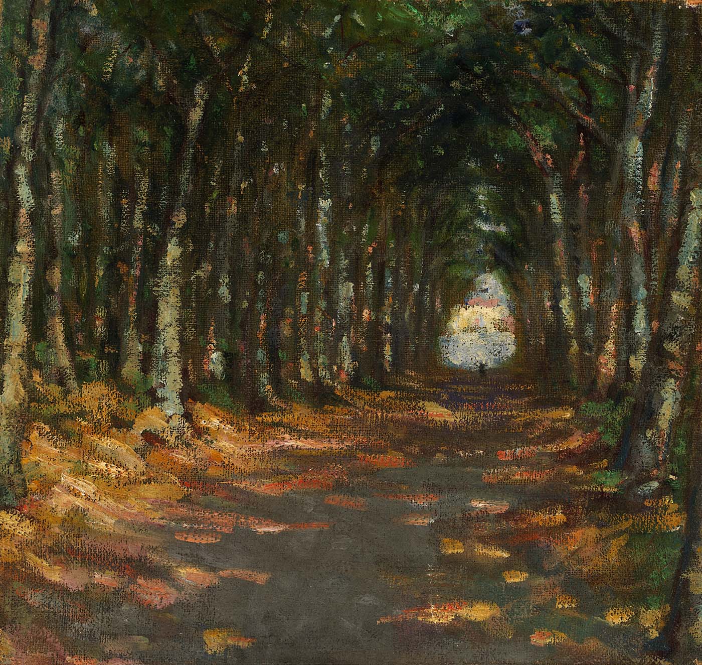 Alley in the Park, vintage artwork by Alice Pike Barney, 12x8" (A4) Poster