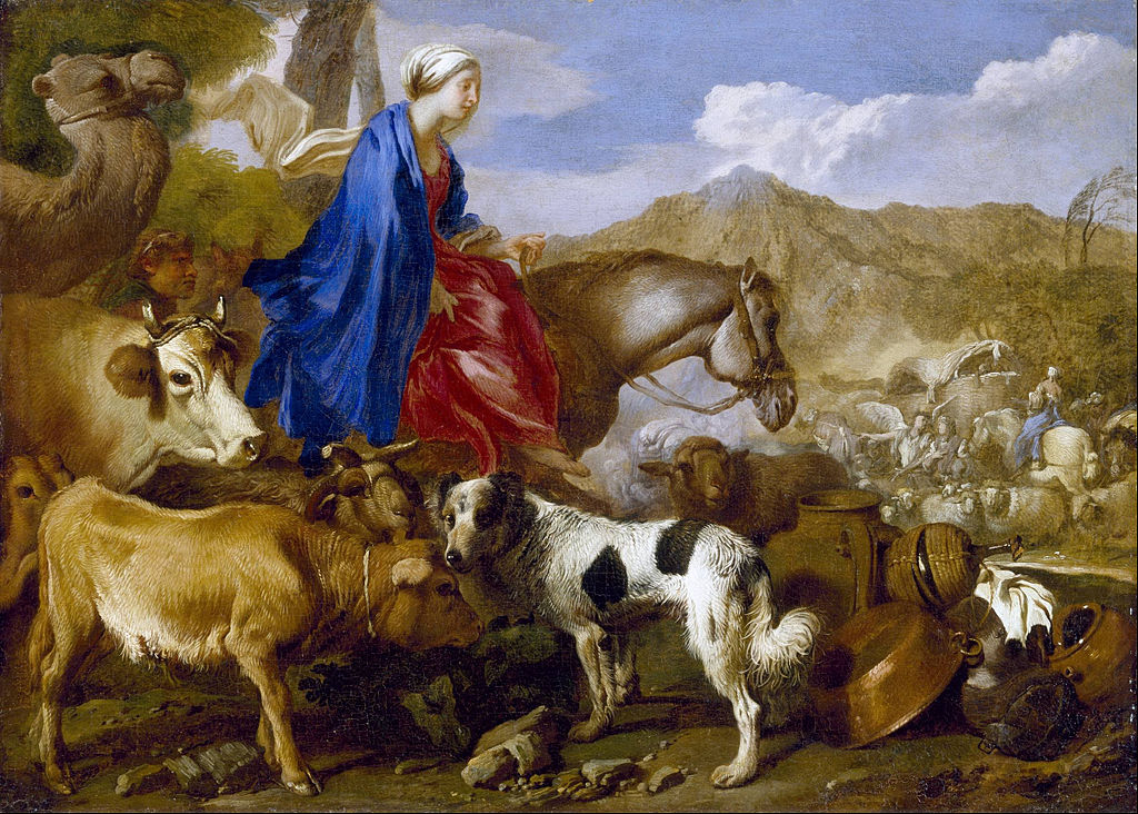 The Journey of Rebecca, vintage artwork by Giovanni Castiglione, 12x8" (A4) Poster