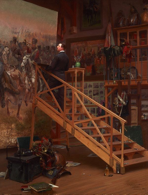 edouard Detaille dans son Atelier by Basile Lemeunier,A3(16x12")Poster