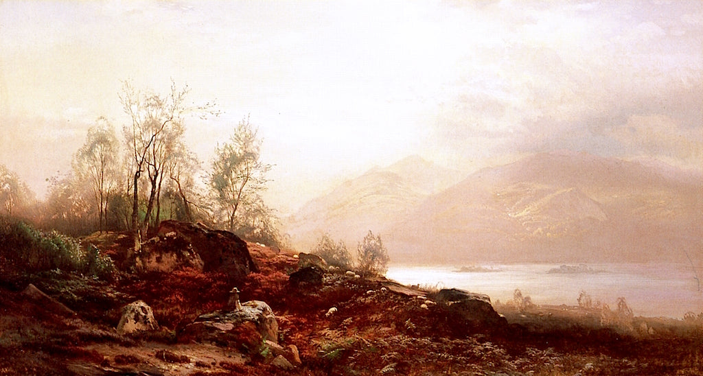 On the Banks of the Hudson River, vintage artwork by Arthur Parton, 12x8" (A4) Poster