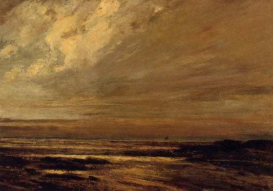 The Beach at Trouville at Low Tide, vintage artwork by Gustave Courbet, A3 (16x12") Poster Print