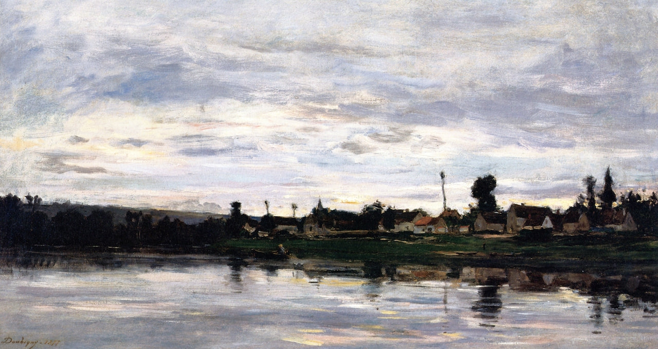 Along the Seine, vintage artwork by Charles-François Daubigny, A3 (16x12") Poster Print