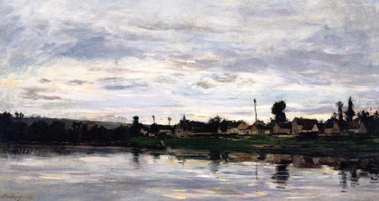 Along the Seine, vintage artwork by Charles-François Daubigny, A3 (16x12") Poster Print