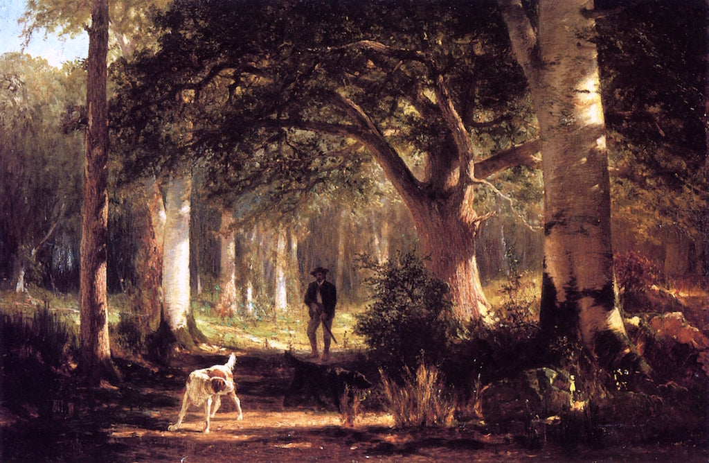 A Hunter and His Pointers, vintage artwork by Thomas Hill, 12x8" (A4) Poster