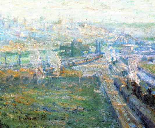 The Harlem River from High Bridge, vintage artwork by Ernest Lawson, 12x8" (A4) Poster