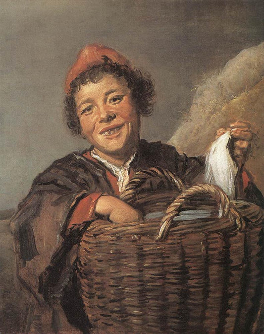 Fisher Boy, vintage artwork by Frans Hals, 12x8" (A4) Poster