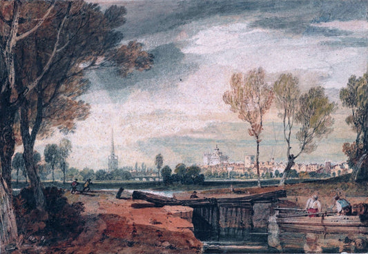 Abingdon from the Thames Navigation, vintage artwork by Joseph Mallord William Turner, 12x8" (A4) Poster