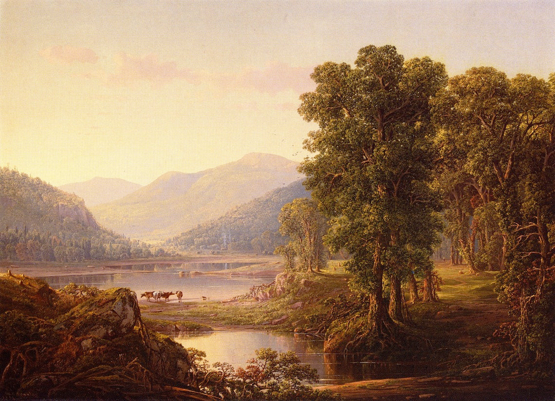 Early Autumn Morning, Western Virginia, vintage artwork by William Louis Sonntag, Sr, 12x8" (A4) Poster