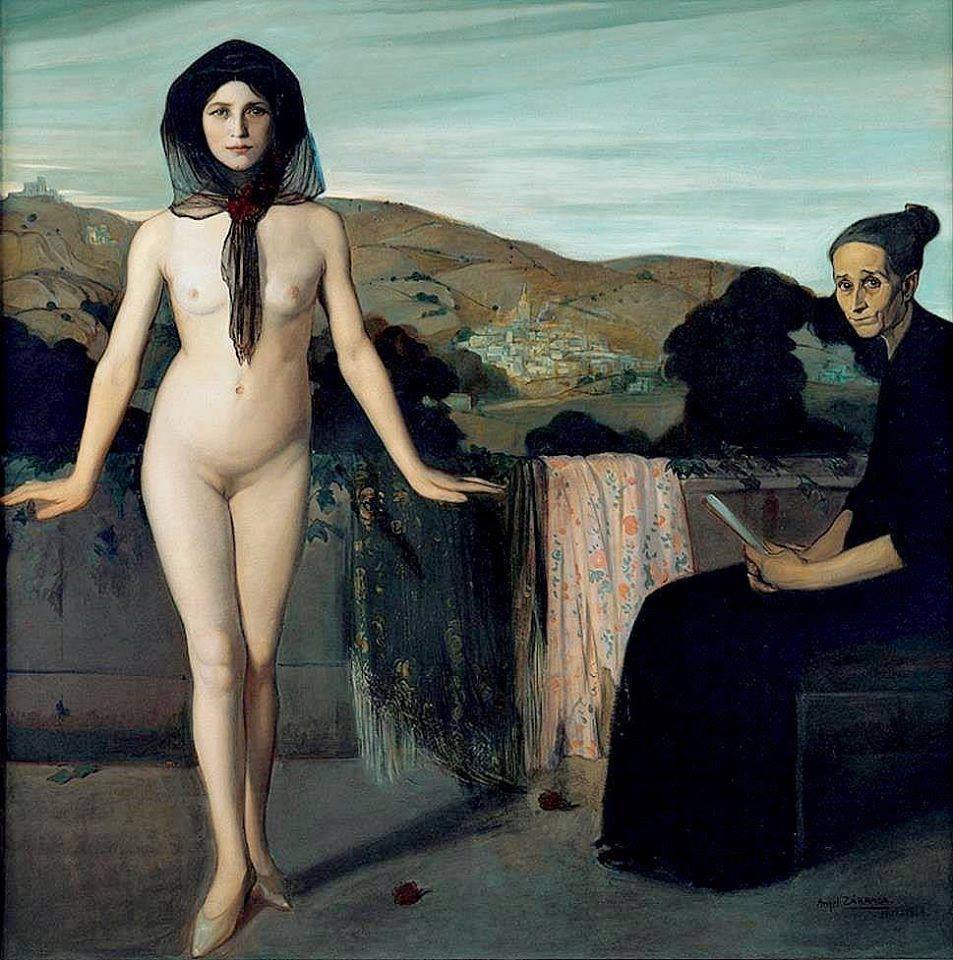 Nude Dancer, vintage artwork by Angel Zarraga, 12x8" (A4) Poster