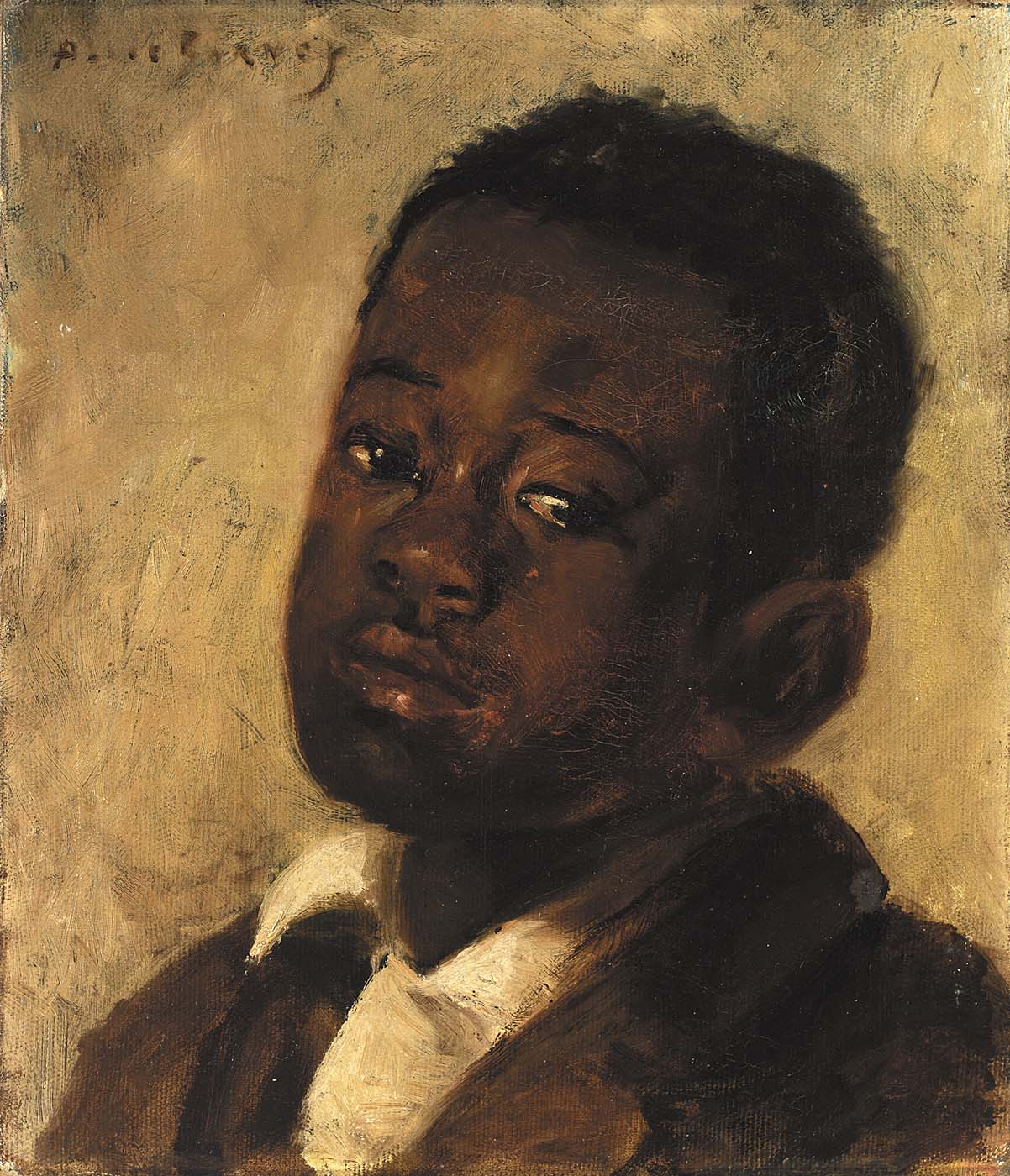 Head of a Negro Boy, vintage artwork by Alice Pike Barney, 12x8" (A4) Poster