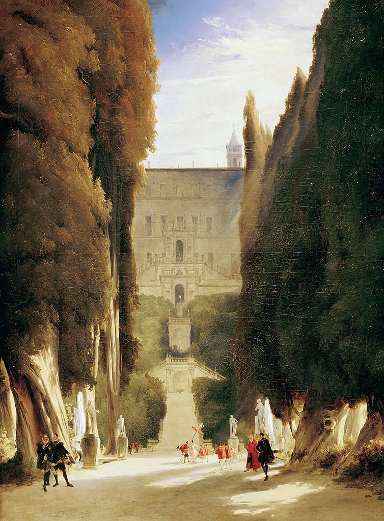 Tivoli gardens of the villa d'Este, vintage artwork by Carl Blechen, A3 (16x12") Poster Print