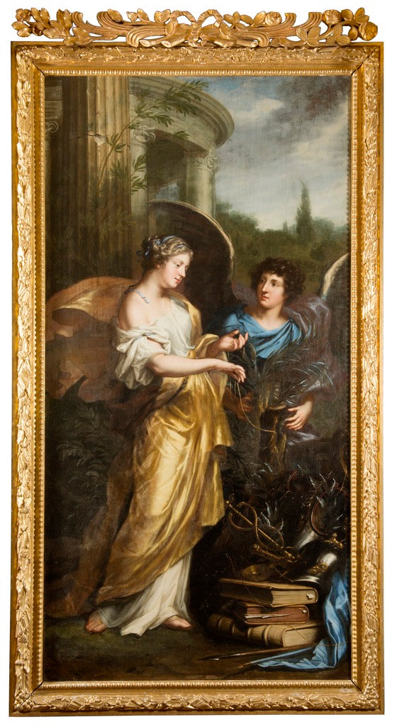 King Karl XI's Upbringing. Allegory, vintage artwork by David Klocker Ehrenstrahl, 12x8" (A4) Poster