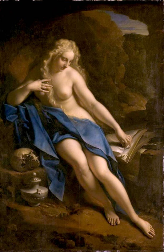 Penitent Mary Magdalene, vintage artwork by Adriaen van der Werff, 12x8" (A4) Poster