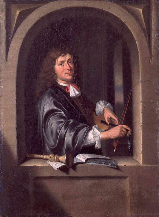 The Violist, vintage artwork by Pieter Cornelisz van Slingeland, 12x8" (A4) Poster