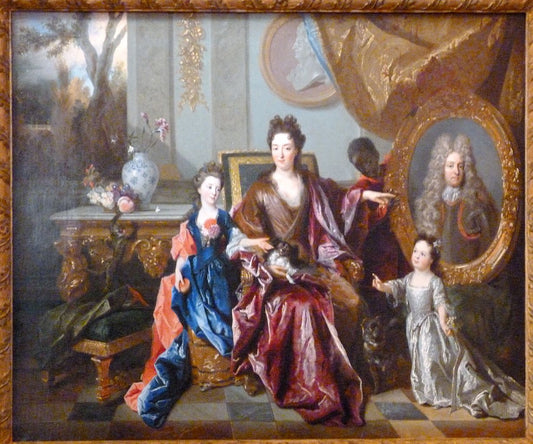 Marquise de Noailles with her Children, vintage artwork by Nicolas de Largillière, 12x8" (A4) Poster