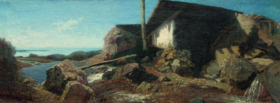 House by  the Sea, vintage artwork by Vladimir Orlovsky, 12x8" (A4) Poster