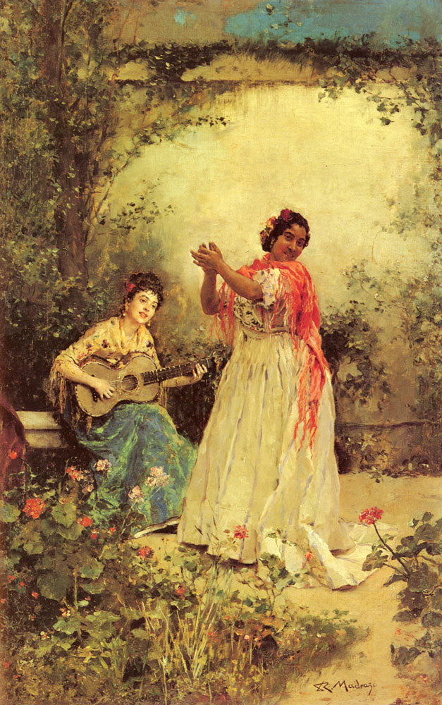 Bella y Canto, vintage artwork by Raimundo de Madrazo y Garreta, 12x8" (A4) Poster