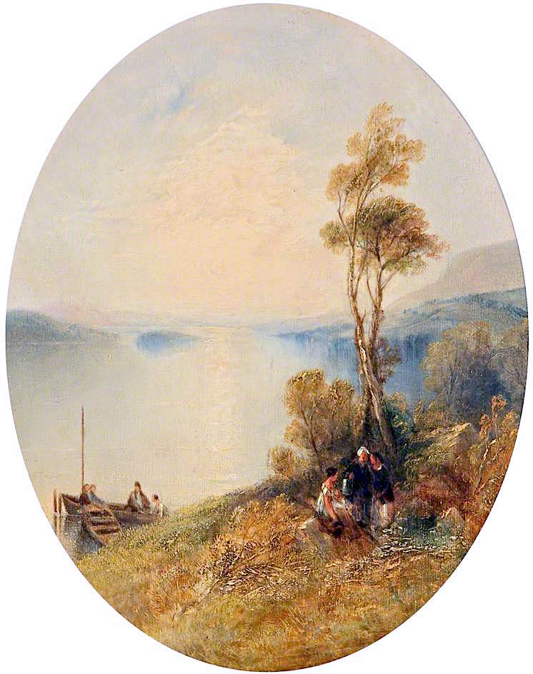 The Lower Lough Erne, from the Road near Ballyshannon, vintage artwork by Thomas Creswick, A3 (16x12") Poster Print