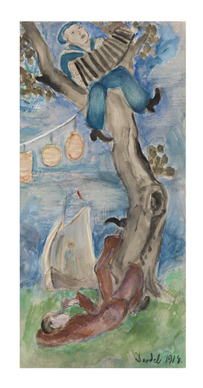 Nils Resting, vintage artwork by Nils Dardel, 12x8" (A4) Poster