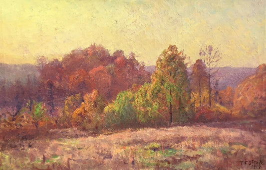 The Last Rays, vintage artwork by Theodore Clement Steele, 12x8" (A4) Poster