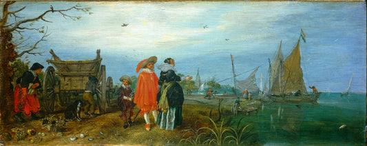 Autumn, 'the call', vintage artwork by Adriaen van de Venne, 12x8" (A4) Poster