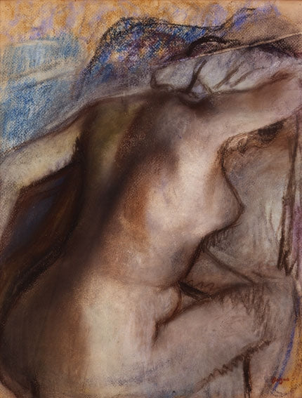 Après le bain; femme s'essuyant (After the bath; Woman Drying Herself), vintage artwork by Edgar Degas, 12x8