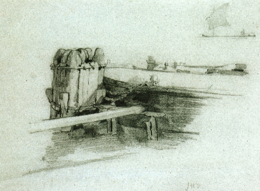 Boat at Bulkhead by John Twachtman,A3(16x12")Poster