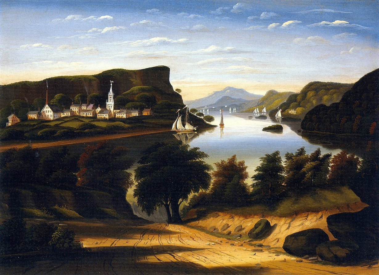 Lake George and the Village of Caldwell, vintage artwork by Thomas Chambers, A3 (16x12") Poster Print
