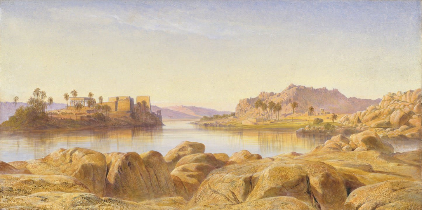 Philae, Egypt, vintage artwork by Edward Lear, A3 (16x12") Poster Print