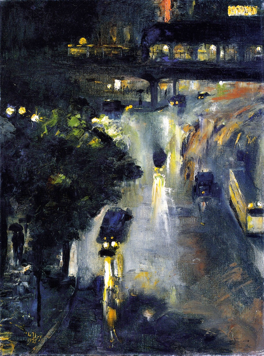 Nollendorfplazt at Night by Lesser Ury,A3(16x12")Poster