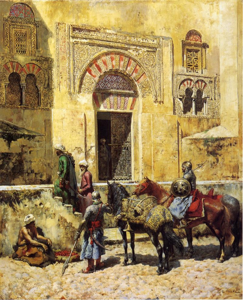 Entering the Mosque, vintage artwork by Edwin Lord Weeks, 12x8" (A4) Poster