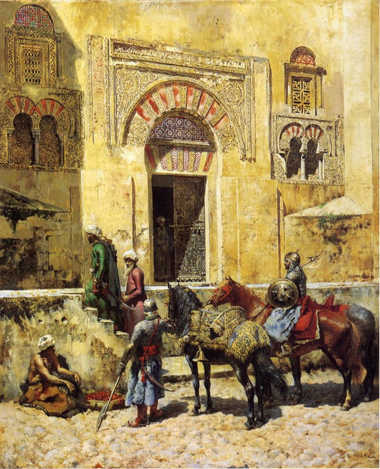 Entering the Mosque, vintage artwork by Edwin Lord Weeks, 12x8" (A4) Poster