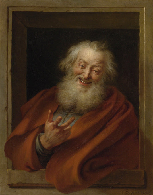 Cheerful Democritus, vintage artwork by Charles-Antoine Coypel IV, 12x8" (A4) Poster