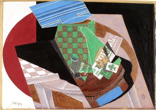 Checkerboard and Playing Cards by Juan Gris,16x12(A3) Poster
