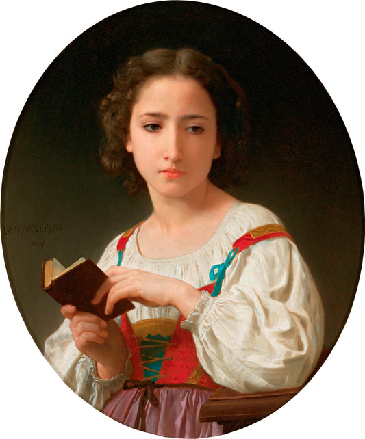 The Book of Hours, vintage artwork by William Bouguereau, 12x8" (A4) Poster