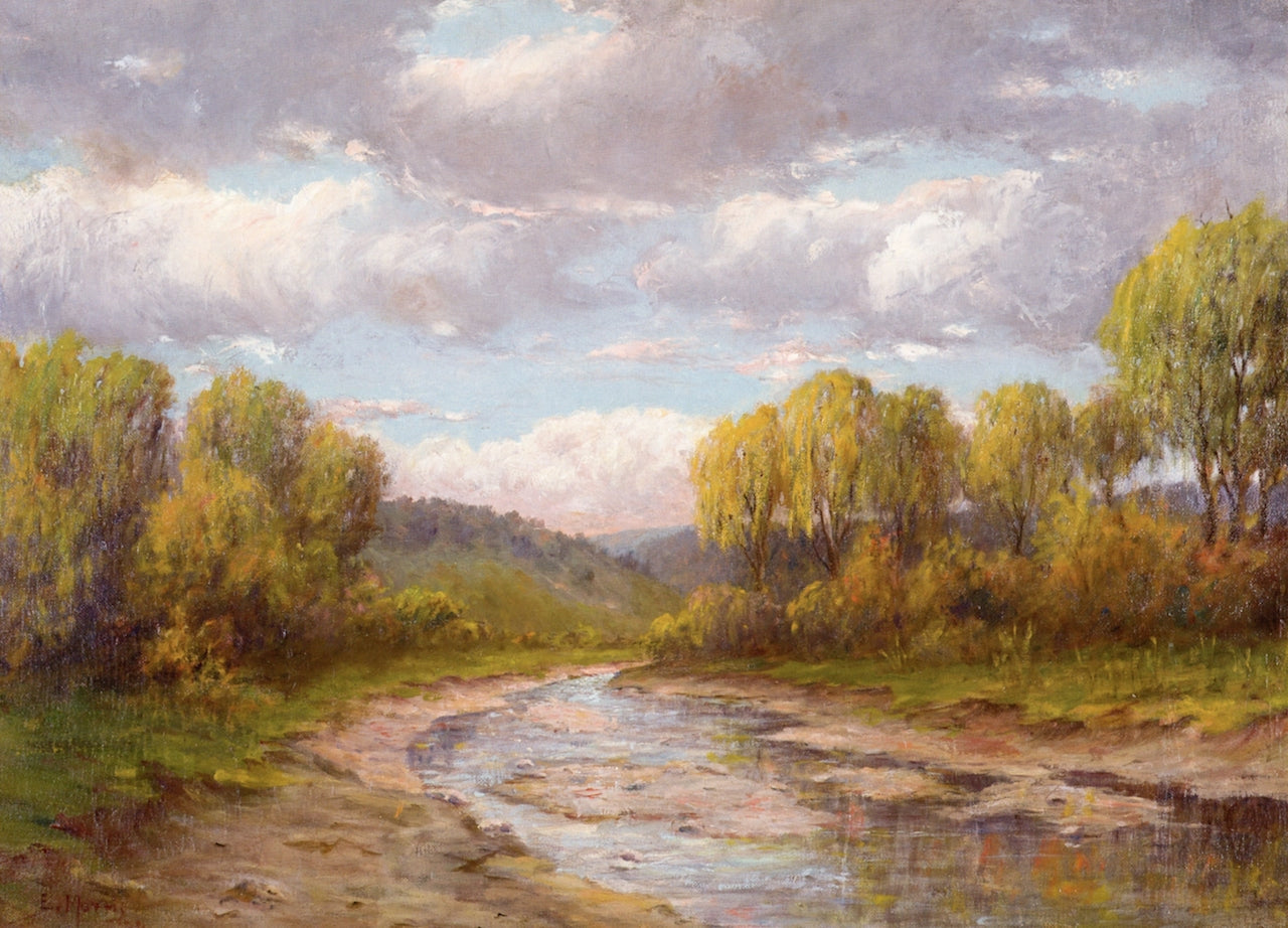 Summer Clouds, vintage artwork by Ellwood Morris, 12x8" (A4) Poster