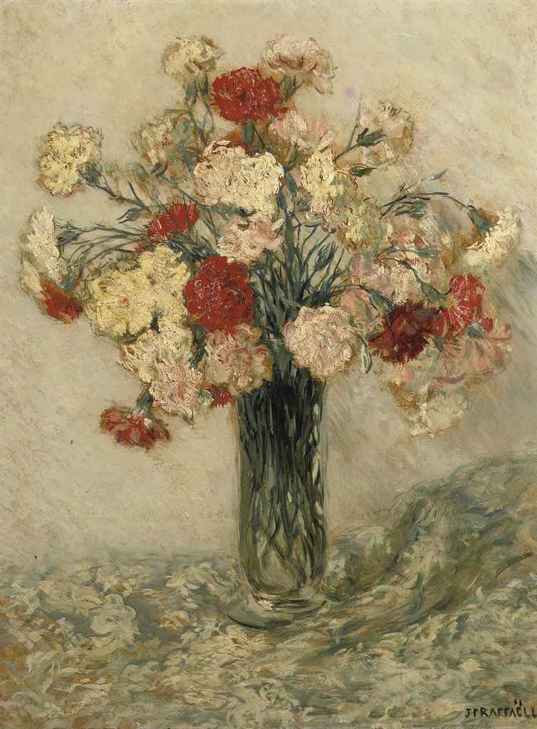 Carnations in a vase by Jean-Franaois Raffaëlli,A3(16x12")Poster