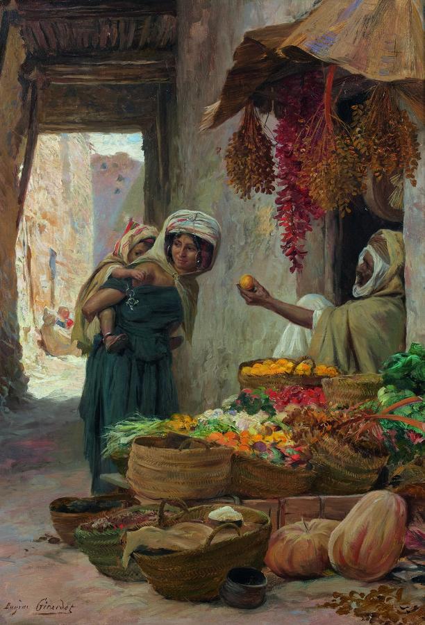 The Orange Merchant, vintage artwork by Eugène-Alexis Girardet, 12x8" (A4) Poster
