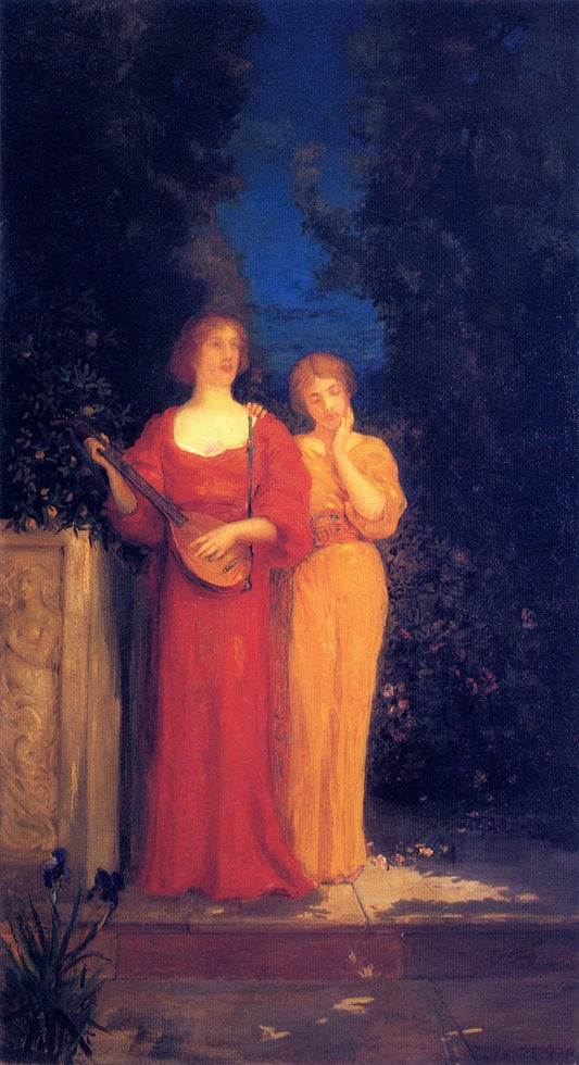 The Listeners, vintage artwork by Charles Walter Stetson, 12x8" (A4) Poster