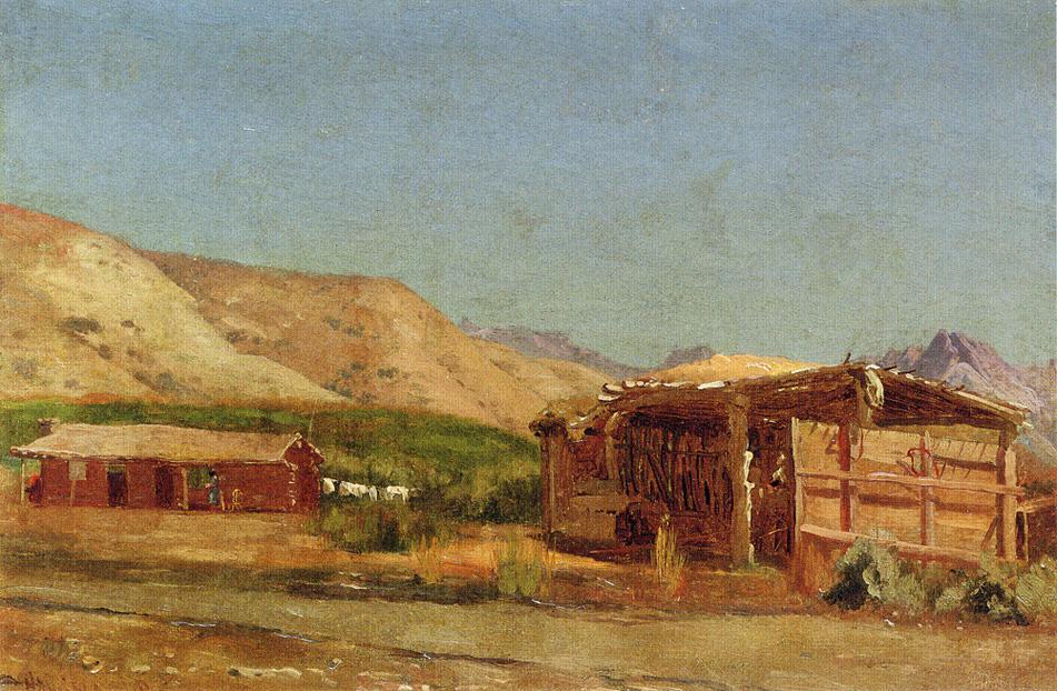 Hamilton's Ranch, Nevada, vintage artwork by Jervis McEntee, 12x8" (A4) Poster